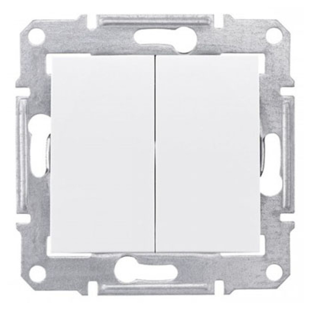 Выключатель двухклавишный Schneider Electric Sedna 10А Белый SDN0300121